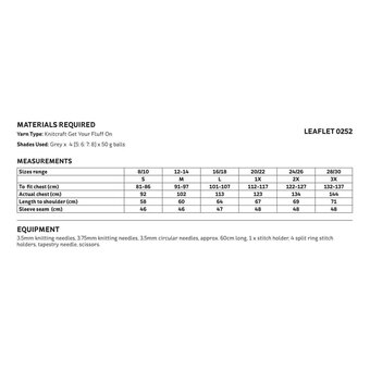 Knitcraft Tie Front Cardigan Digital Pattern 0252