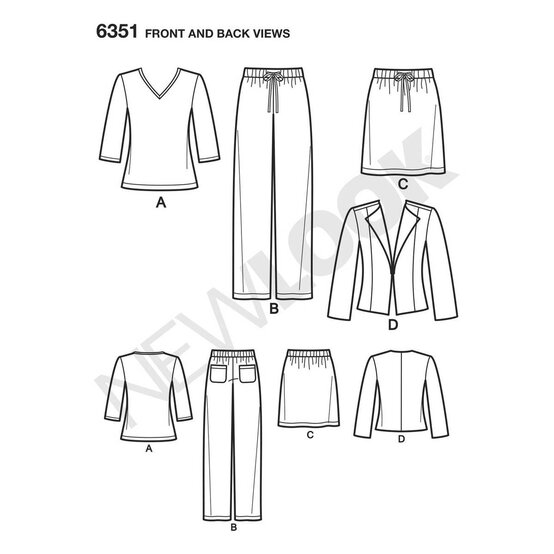 New Look Women's Separates Sewing Pattern 6351 image number 2