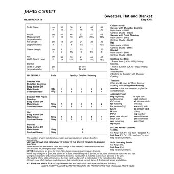 James C Brett Baby Marble DK Jumper Pattern JB803