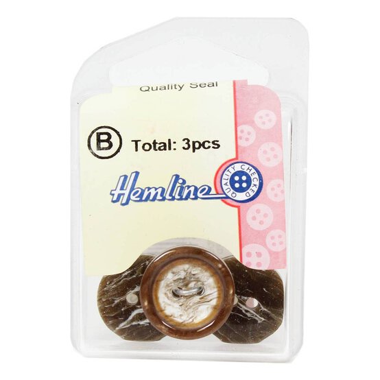 Hemline Brown Basic Knitwear Button 3 Pack image number 2