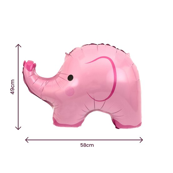 Large Pink Elephant Foil Balloon image number 2