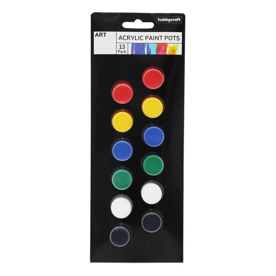 Primary Acrylic Paint Pots 13 Pieces image number 2