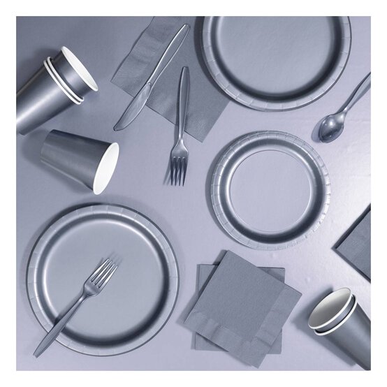 Silver Lunch Napkins 20 Pack image number 4