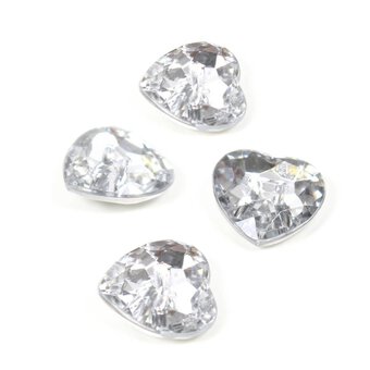 Hemline Clear Novelty Crystal Button 4 Pack