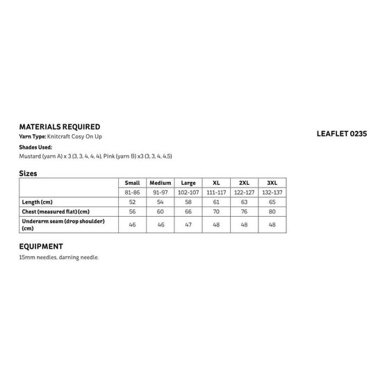 Knitcraft Cosy Stripe Jumper Digital Pattern 0235 image number 3