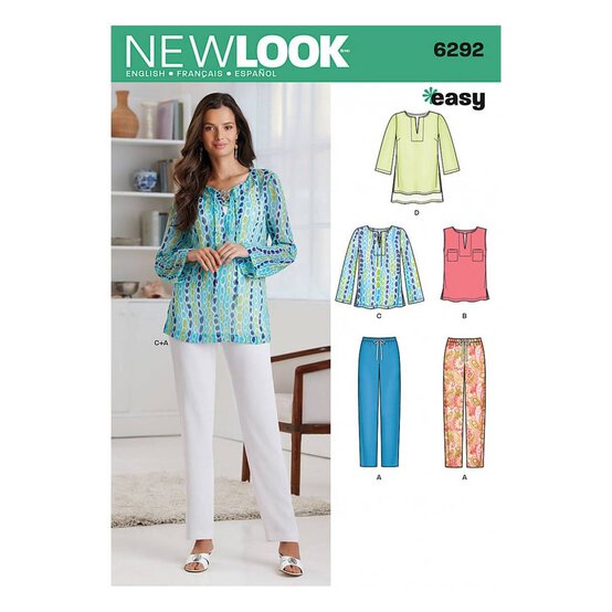 New Look Women's Top and Trousers Sewing Pattern 6292 image number 1