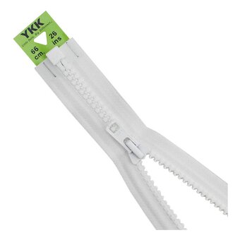 YKK Heavy Weight Open End Zip 66cm White