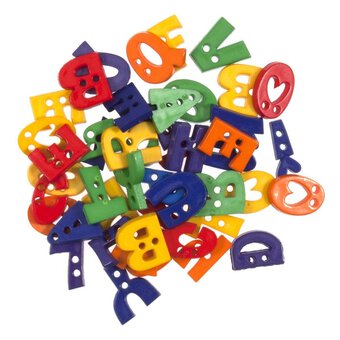 Trimits Primary Colour Alphabet Craft Buttons 20g