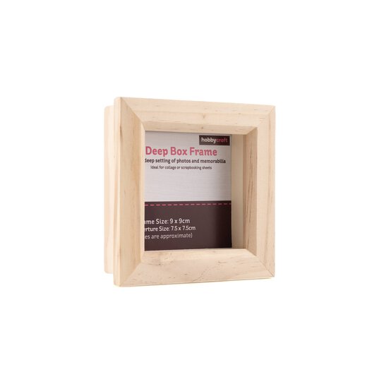 Natural Pine Deep Box Frame 7.5cm x 7.5cm image number 1