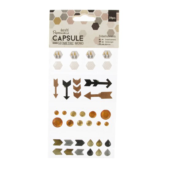 Geometric Mono Embellishments 39 Pieces  image number 2