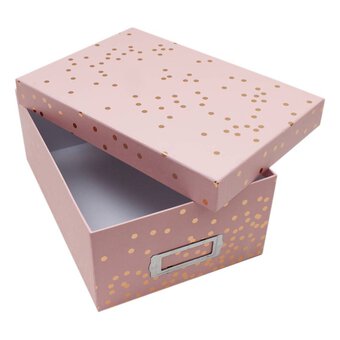 Rose Gold Dot Storage Box 28.8cm x 19.7cm x 11.5cm