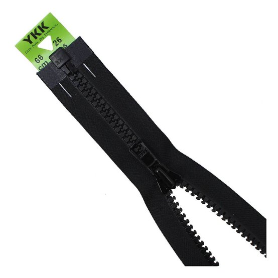 YKK Heavy Weight Open End Zip 66cm Black image number 1