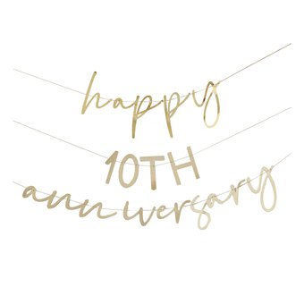 Ginger Ray Gold Customisable Anniversary Bunting 2m