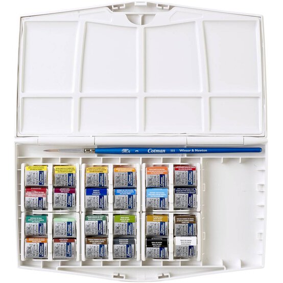 Winsor & Newton Cotman Painting Plus 24 Half Pan Set image number 4