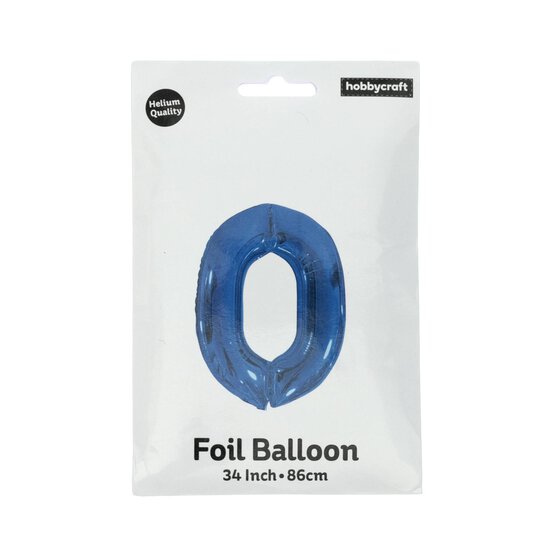 Extra Large Blue Foil Number 0 Balloon image number 3