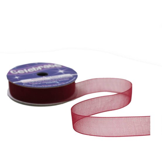 Wine Organdie Ribbon 12mm x 6m image number 3