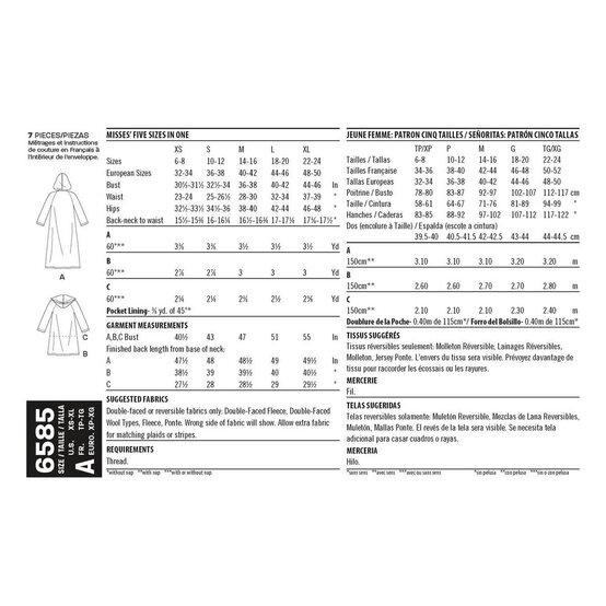 New Look Women's Coat with Hood Sewing Pattern 6585 image number 2