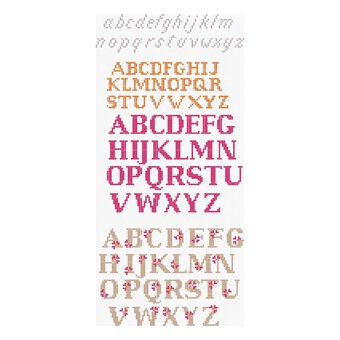 FREE PATTERN DMC Mixed Font Alphabet Cross Stitch 0114