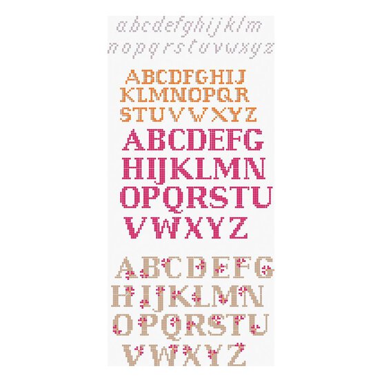 FREE PATTERN DMC Mixed Font Alphabet Cross Stitch 0114 image number 1