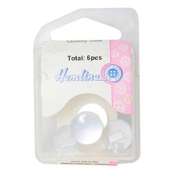 Hemline White Basic Knitwear Button 6 Pack