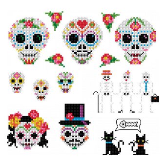 FREE PATTERN DMC Floral Skulls Cross Stitch 0143