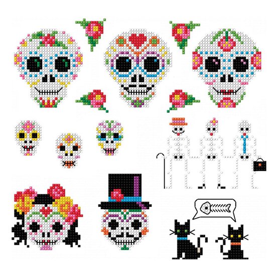 FREE PATTERN DMC Floral Skulls Cross Stitch 0143 image number 1