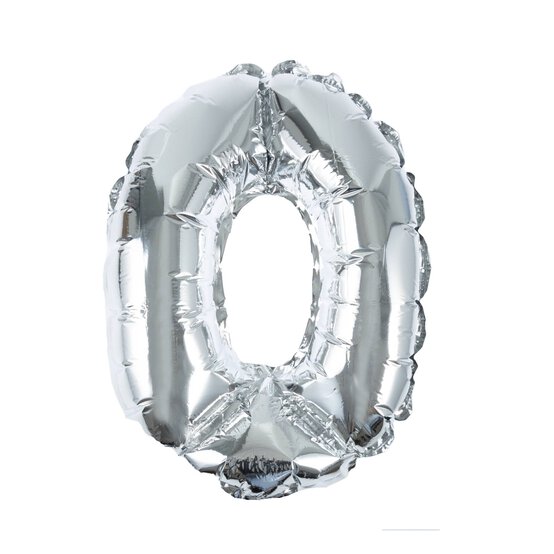 Silver Foil Number 0 Balloon image number 1