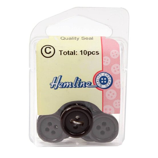 Hemline Brown Basic Jacket Button 10 Pack image number 2