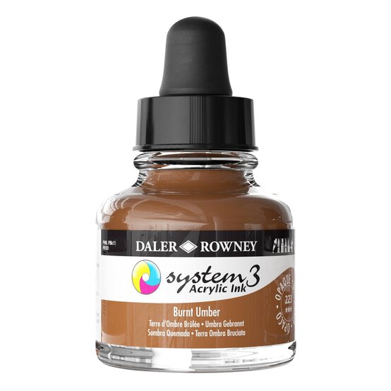 Daler-Rowney System3 Burnt Umber Acrylic Ink 29.5ml image number 1