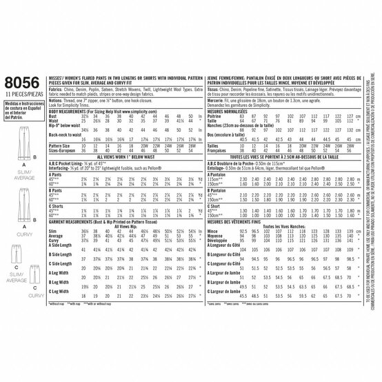 Simplicity Amazing Fit Trousers Sewing Pattern 8056 (10-18) image number 3