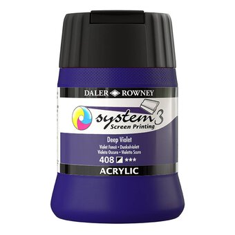 Daler-Rowney System3 Deep Violet Screen Printing Acrylic Ink 250ml
