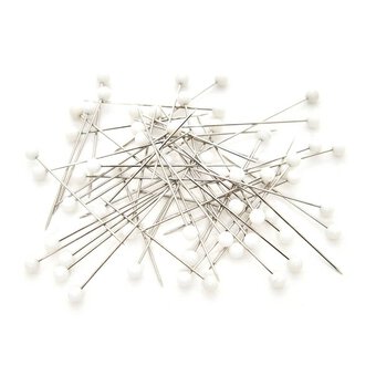 Hemline Gold White Plastic Head Pins 38mm 60 Pack