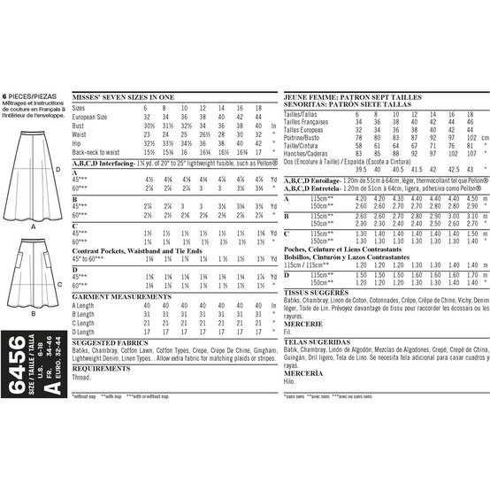 New Look Women's Easy Wrap Skirts Sewing Pattern 6456 image number 3