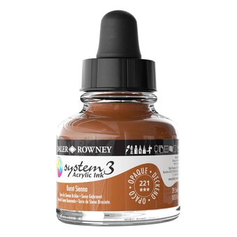 Daler-Rowney System3 Burnt Sienna Acrylic Ink 29.5ml