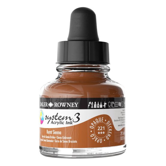 Daler-Rowney System3 Burnt Sienna Acrylic Ink 29.5ml image number 2
