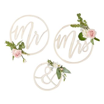 Ginger Ray Mr and Mrs Hoop Decorations 3 Pieces