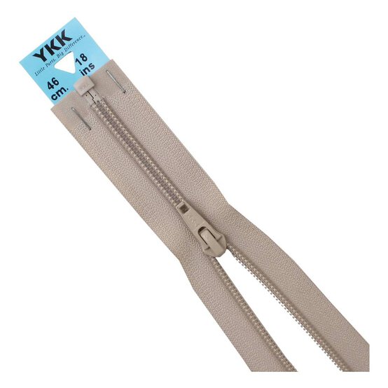 YKK Dark Beige Nylon Open End Zip 46cm image number 1