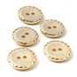 Hemline Gold Metal Patterned Button 5 Pack image number 1