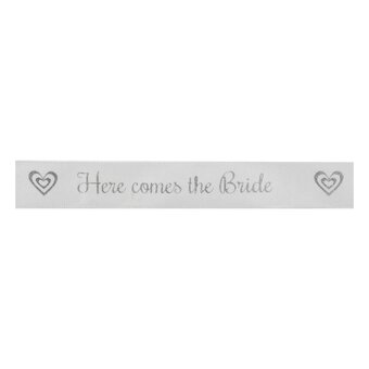 Silver Bride Satin Ribbon 15mm x 5m
