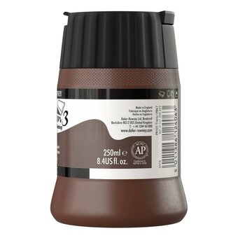 Daler-Rowney System3 Burnt Umber Screen Printing Acrylic Ink 250ml