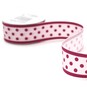Red Polka Dot Satin Ribbon 25mm x 2.5m image number 3