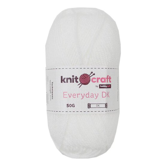 Knitcraft White Everyday DK Yarn 50g