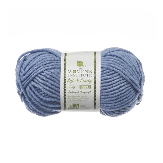 Women&rsquo;s Institute Steel Blue Soft and Chunky Yarn 100g