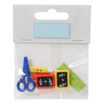 Trimits School Craft Buttons 6 Pieces
