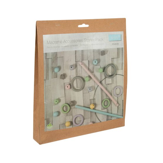 Trimits Macram&eacute; Pastel Accessory Starter Kit 39 Pieces image number 1