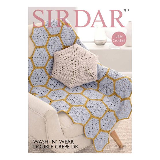 Sirdar Wash 'n' Wear Double Crepe Blanket and Cushion Cover Digital Pattern 7817 image number 1