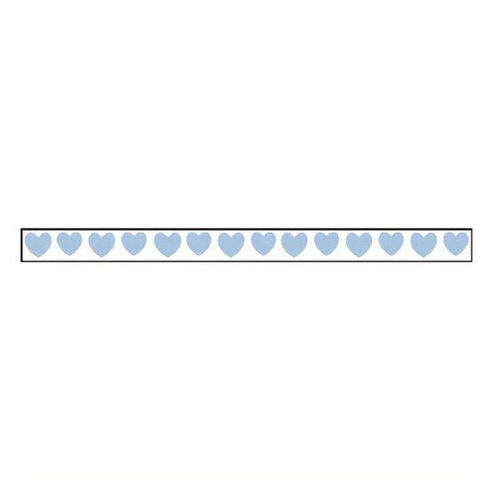Baby Blue Hearts Satin Ribbon 6mm x 4m image number 1