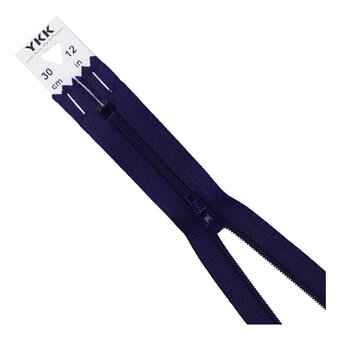 YKK Dark Purple Dress and Skirt Zip 30cm