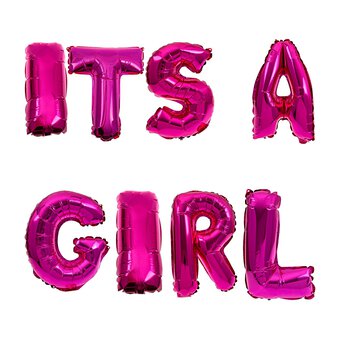 Pink It's a Girl Foil Balloon Set