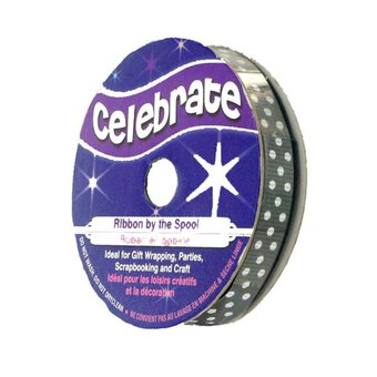 Black Polka Dot Grosgrain Ribbon 9mm x 5m